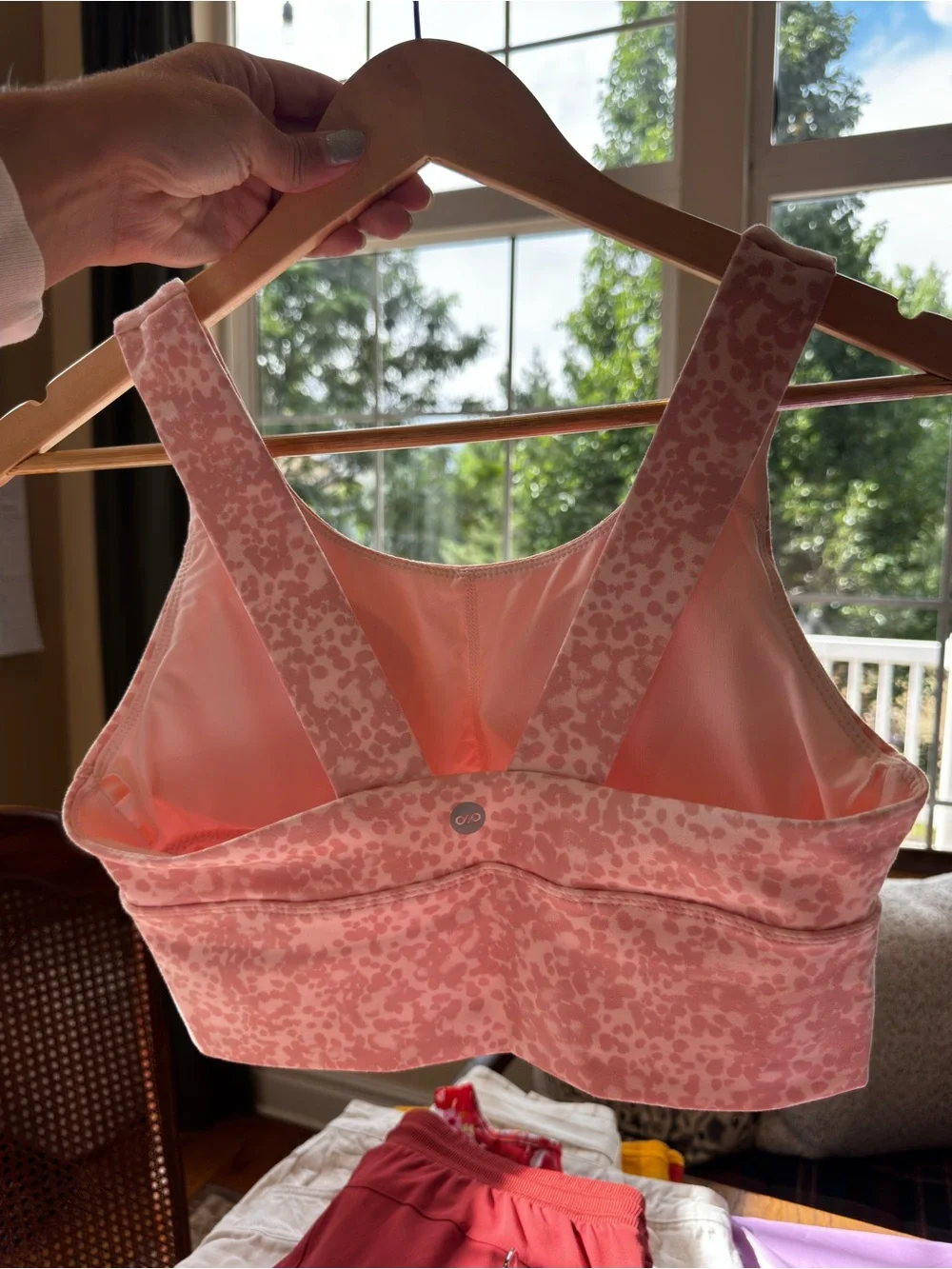 90 Degree by Reflex Pink Leopard & Coral Ribbed 2-Piece Set L